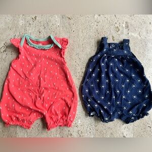 Carter’s Baby Romper Bundle | Carter’s + Little Me by Carter’s |Coral Red & Navy